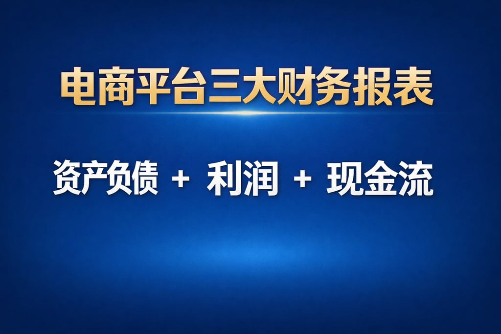 三大报表！电商平台三大财务报表，资产负债 + 利润 + 现金流